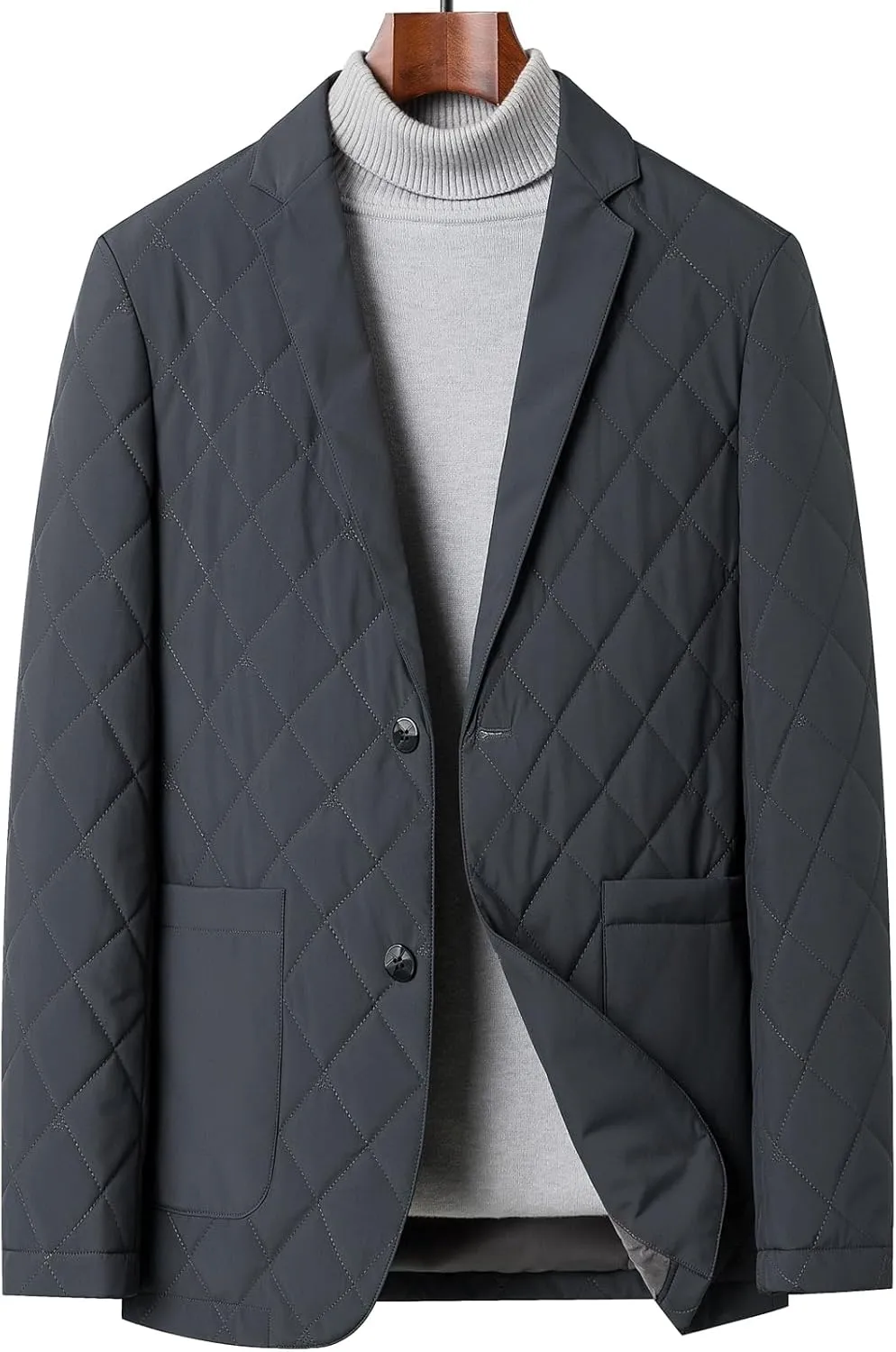 Mens Sport Coats and Blazers Warm Silk Filled Mens Blazer Two Buttons Lightweight Suit Jacket Blazer