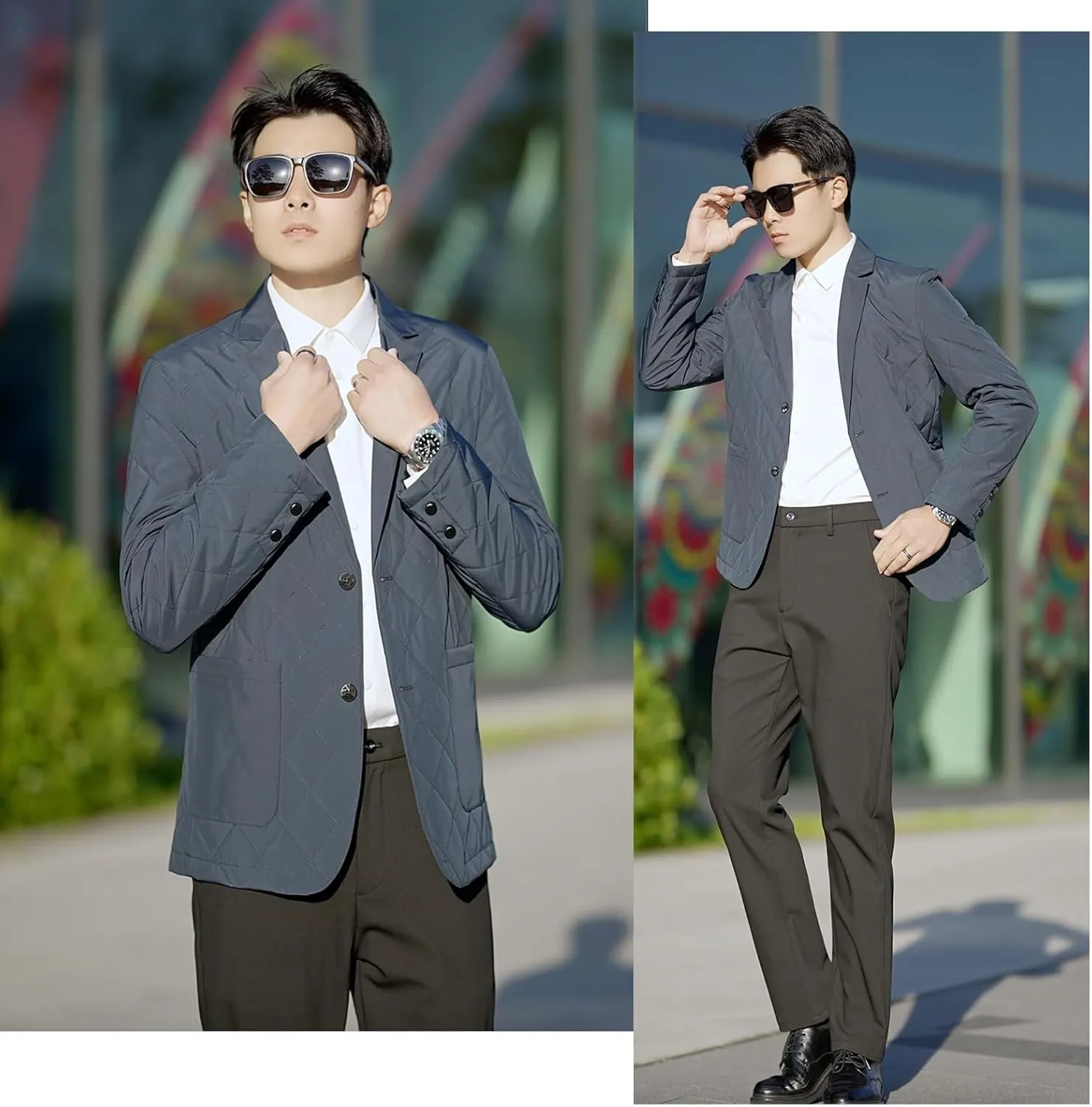 Mens Sport Coats and Blazers Warm Silk Filled Mens Blazer Two Buttons Lightweight Suit Jacket Blazer