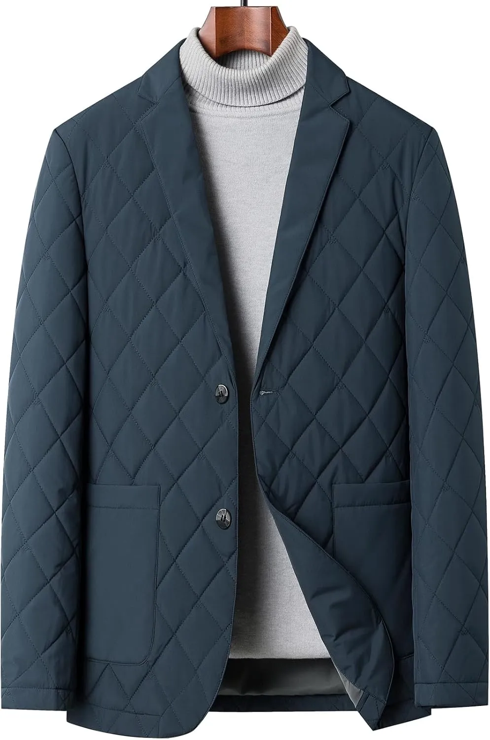 Mens Sport Coats and Blazers Warm Silk Filled Mens Blazer Two Buttons Lightweight Suit Jacket Blazer