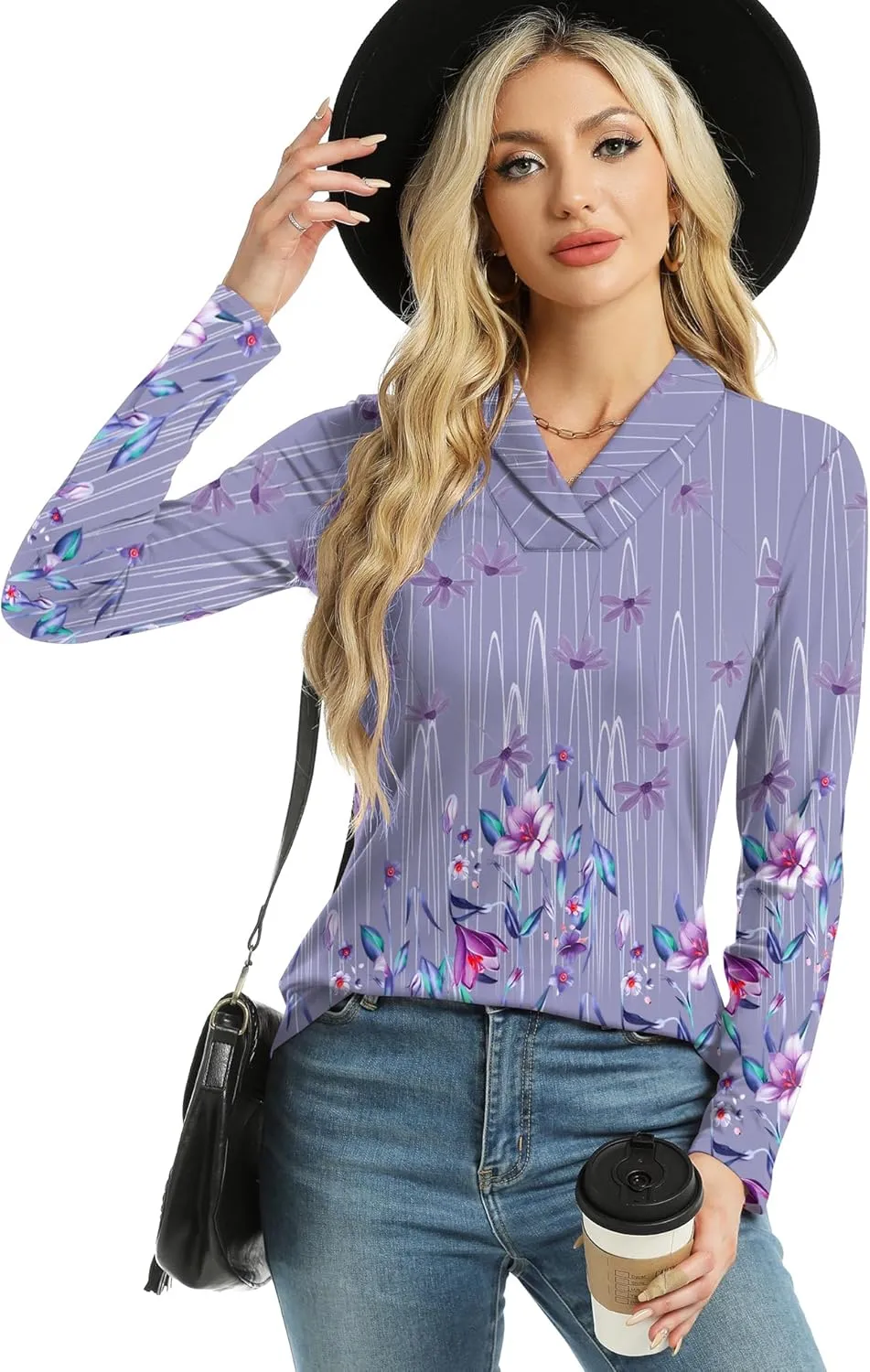Micoson Womens Long Sleeve Tops V Neck Casual Shirts Lapel Blouses Dressy Business Fall Knit Thin Pullover Tunic Tops