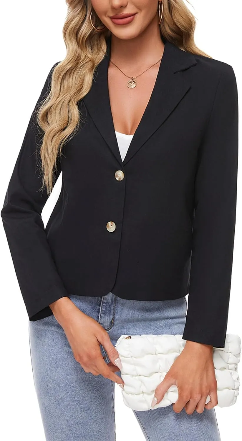MINTLIMIT Linen Blazer for Women Long Sleeve Lapel Button Blazers Lightweight Casual Work Office Tailored Jacket Suits