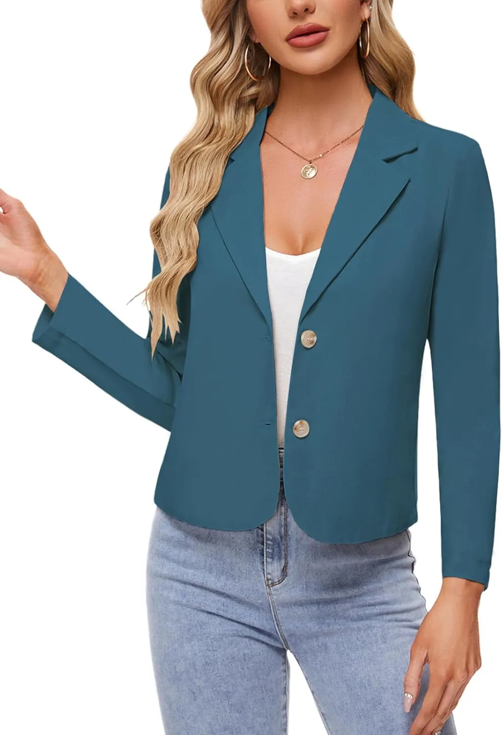 MINTLIMIT Linen Blazer for Women Long Sleeve Lapel Button Blazers Lightweight Casual Work Office Tailored Jacket Suits