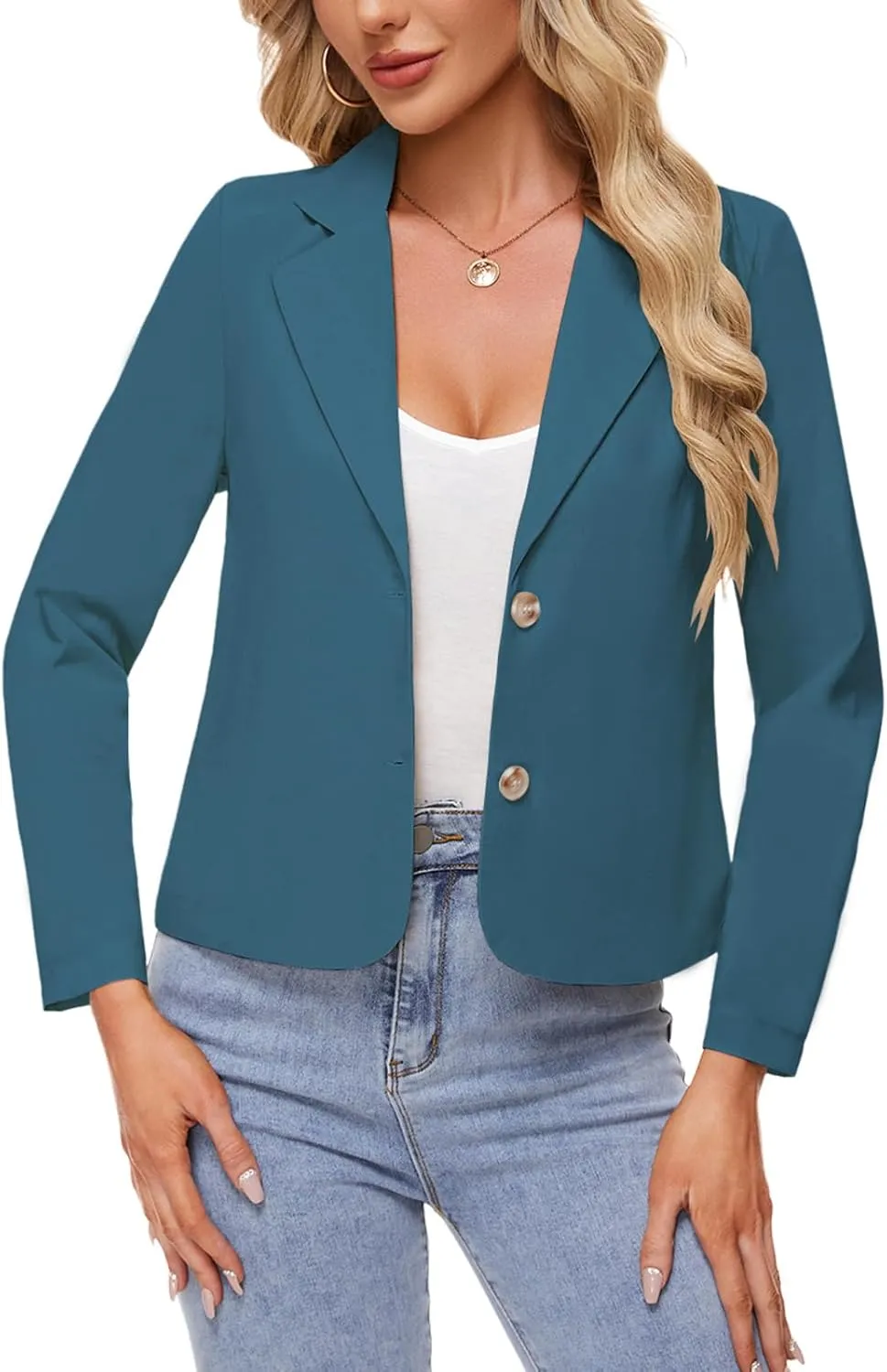 MINTLIMIT Linen Blazer for Women Long Sleeve Lapel Button Blazers Lightweight Casual Work Office Tailored Jacket Suits