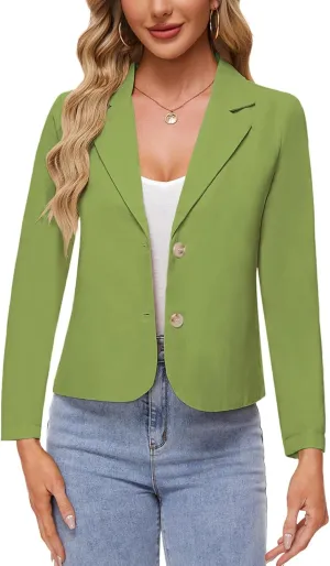 MINTLIMIT Linen Blazer for Women Long Sleeve Lapel Button Blazers Lightweight Casual Work Office Tailored Jacket Suits