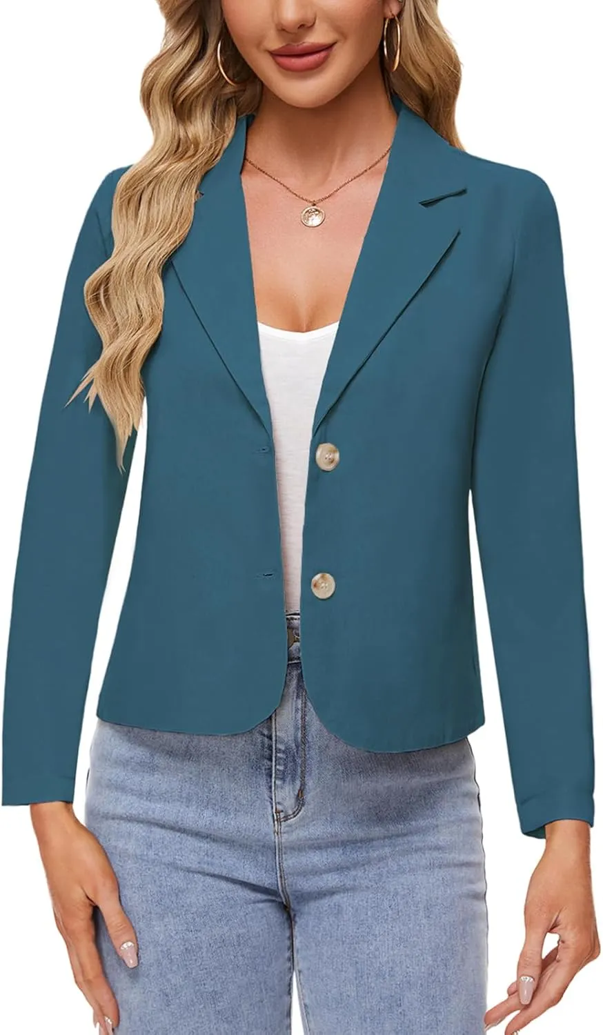 MINTLIMIT Linen Blazer for Women Long Sleeve Lapel Button Blazers Lightweight Casual Work Office Tailored Jacket Suits
