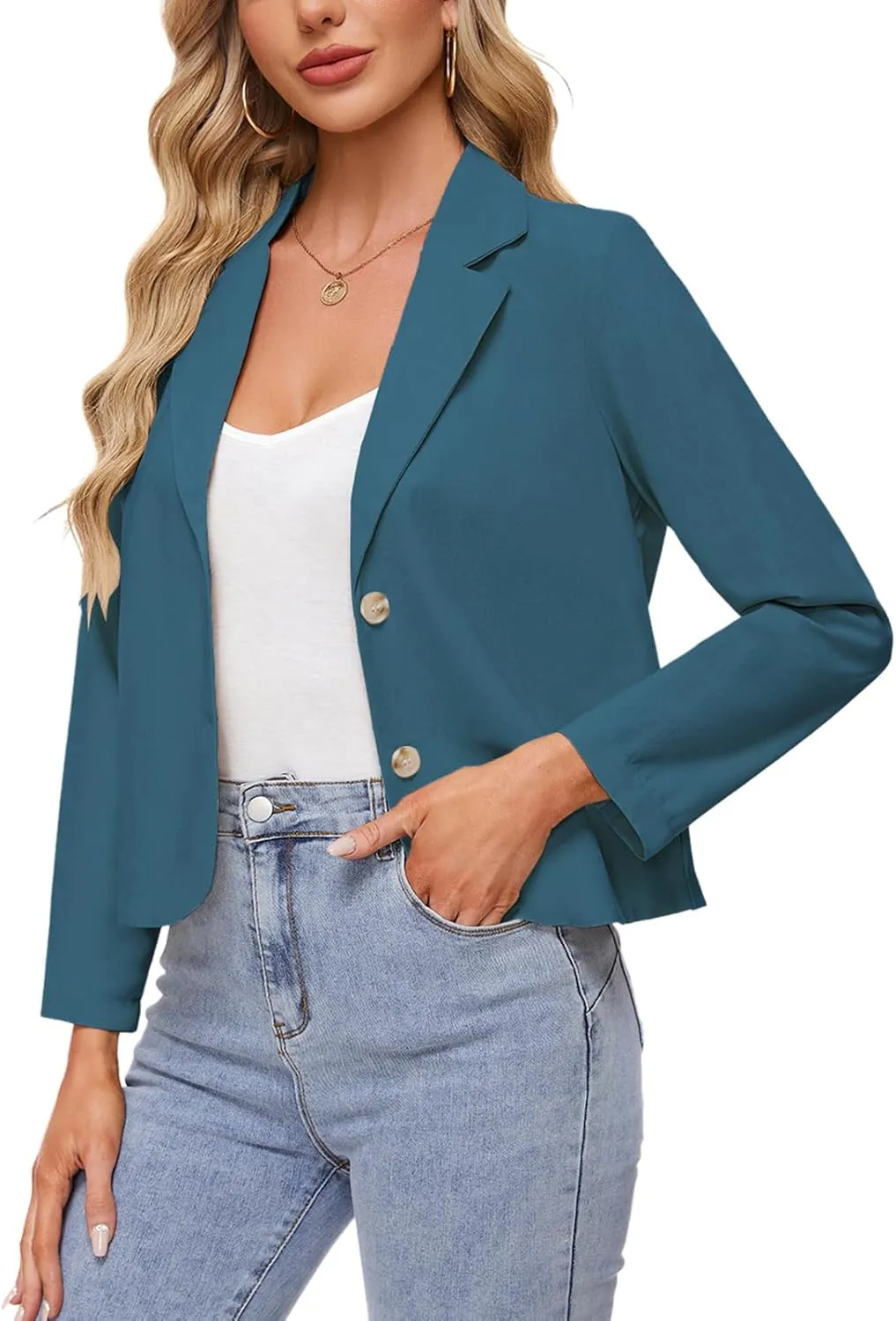 MINTLIMIT Linen Blazer for Women Long Sleeve Lapel Button Blazers Lightweight Casual Work Office Tailored Jacket Suits