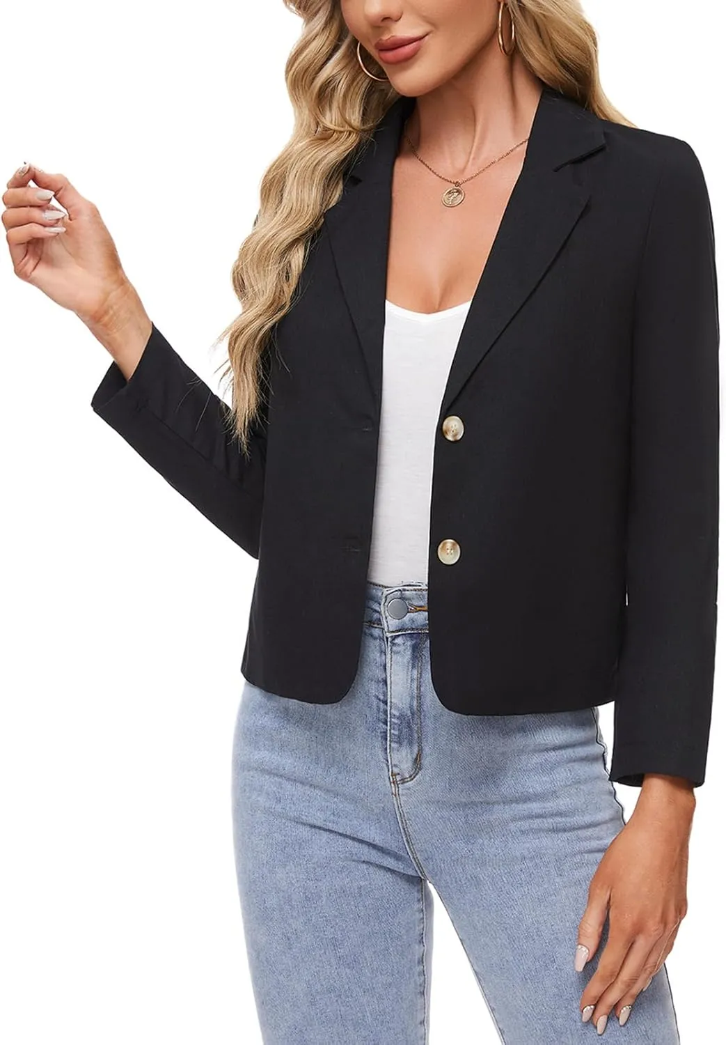 MINTLIMIT Linen Blazer for Women Long Sleeve Lapel Button Blazers Lightweight Casual Work Office Tailored Jacket Suits
