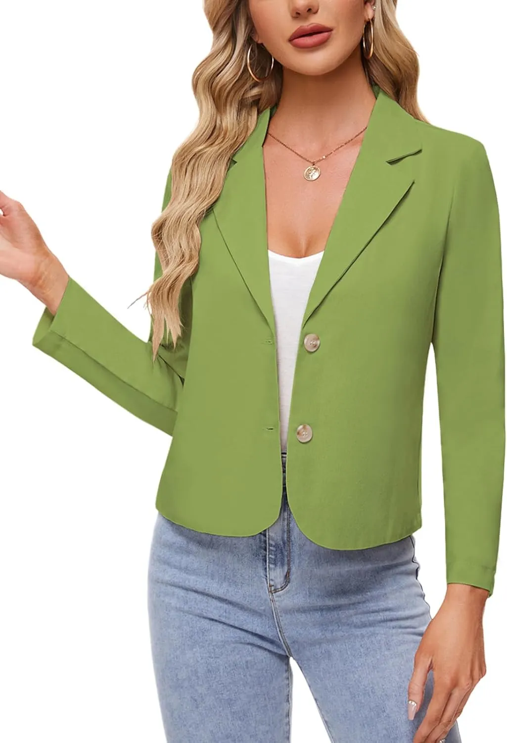 MINTLIMIT Linen Blazer for Women Long Sleeve Lapel Button Blazers Lightweight Casual Work Office Tailored Jacket Suits