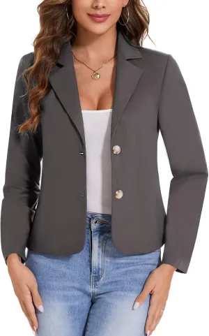 MINTLIMIT Linen Blazer for Women Long Sleeve Lapel Button Blazers Lightweight Casual Work Office Tailored Jacket Suits