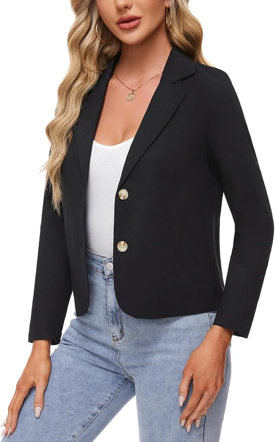 MINTLIMIT Linen Blazer for Women Long Sleeve Lapel Button Blazers Lightweight Casual Work Office Tailored Jacket Suits