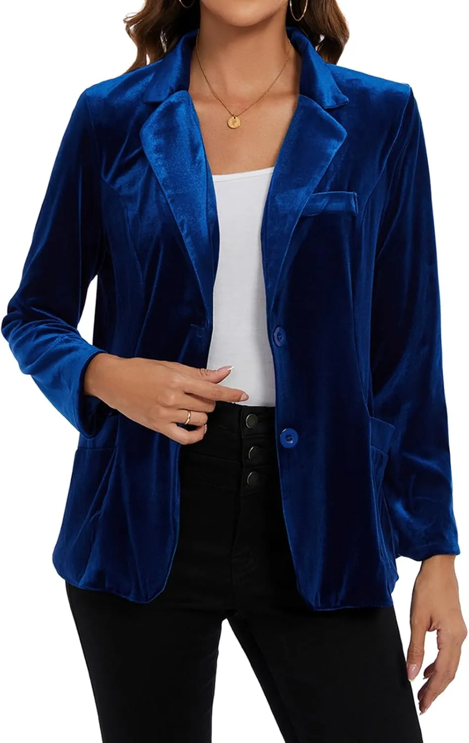MINTLIMIT Womens Velvet Blazer Suit Jacket Casual Work Office Long Sleeve Fully Lined Blazer Jacket with Pocket Outerwear