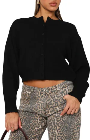 MISSACTIVER Women's Button Down Cropped Cardigan Sweater Solid Open Front Long Sleeve Crewneck Knitted Fall Cardigans Jacket