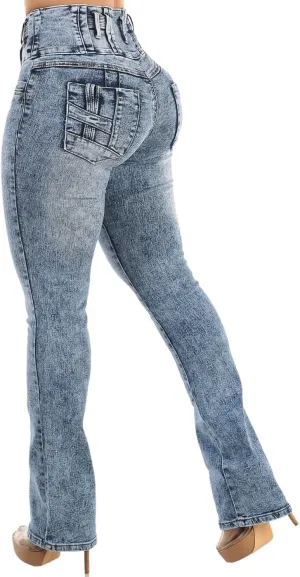 Moda Xpress Women's Butt Lifting High Waisted Bootcut Jeans - Stretchy, Comfortable Flare Jeans in Junior Size Vintage Style