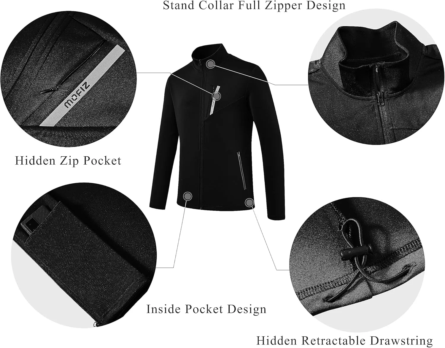 MoFiz Mens Tracksuit Jogging Sports Sweatsuit Comfortable Outfits Casual Athletic Pants Full zip Jacket 2 Piece