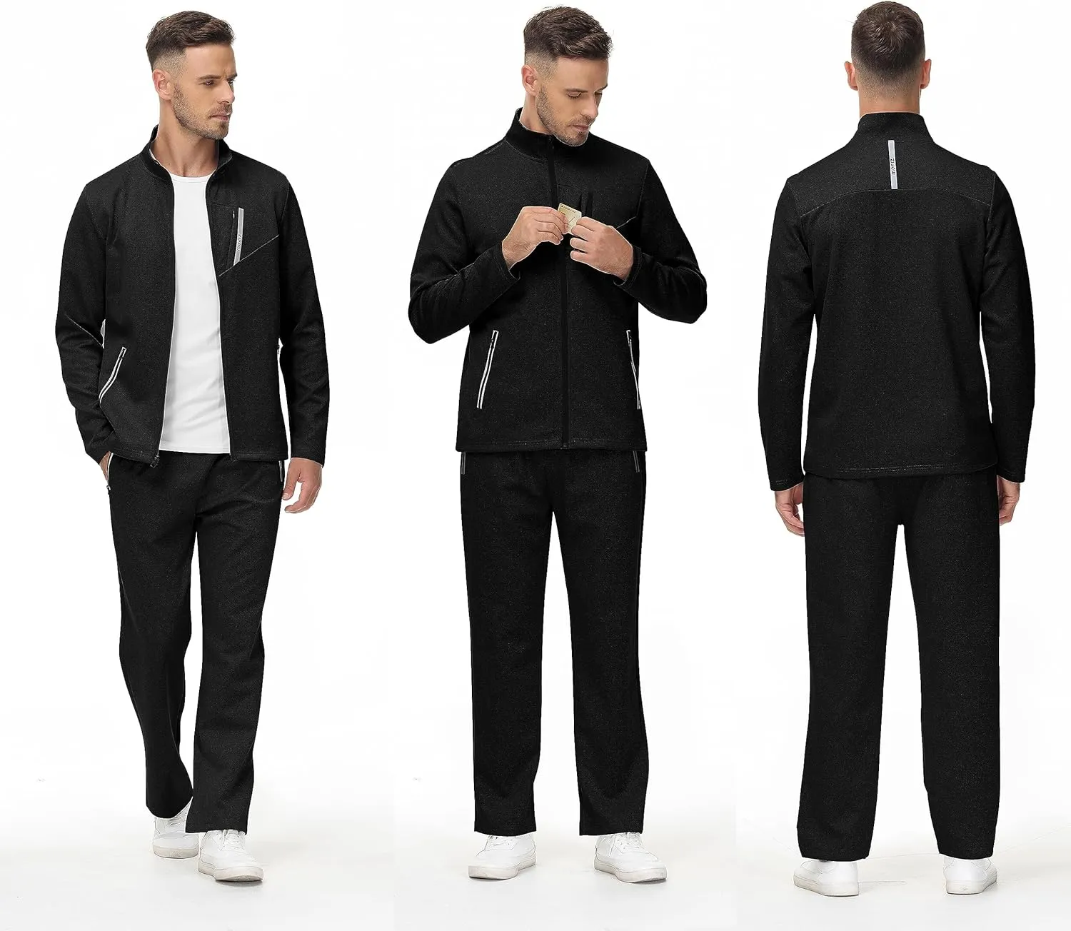 MoFiz Mens Tracksuit Jogging Sports Sweatsuit Comfortable Outfits Casual Athletic Pants Full zip Jacket 2 Piece