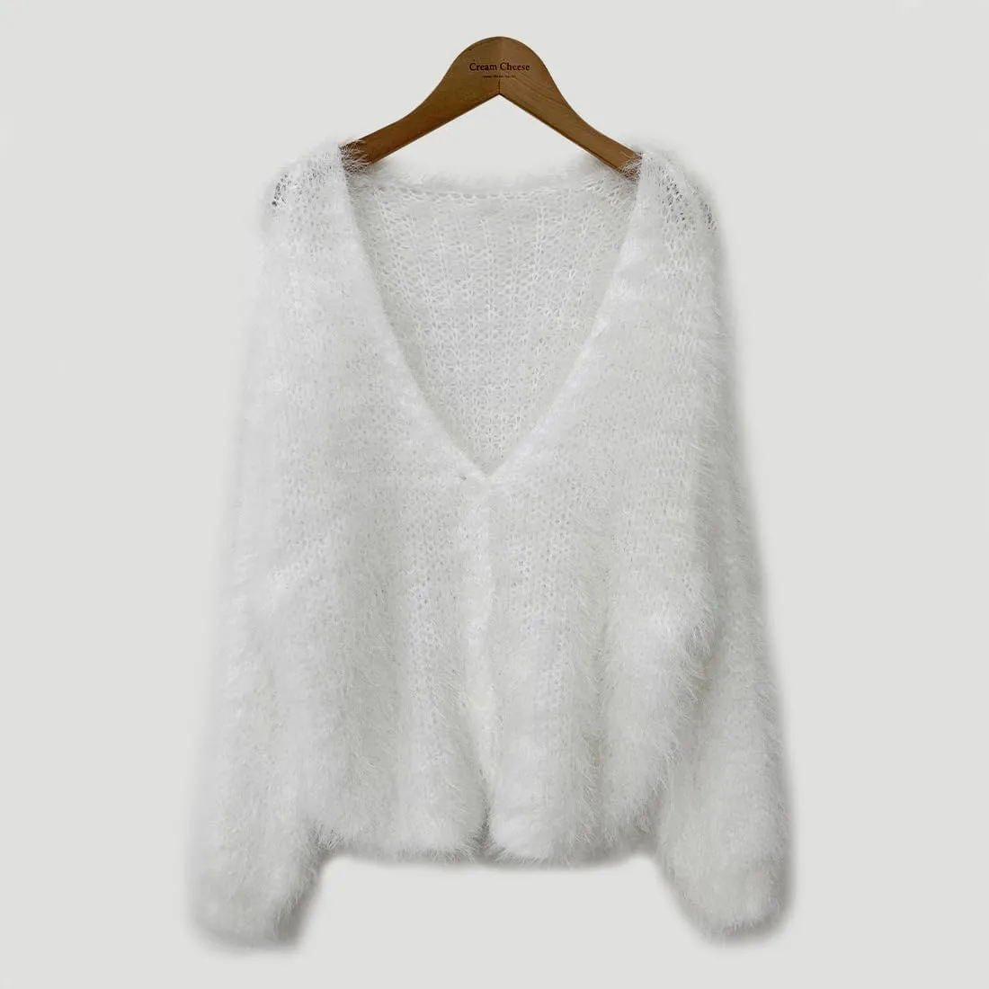 MOLERFO Fuzzy Mohair Cropped Cardigan Women Coquette Soft Warm Cardigan Trendy Fall Open Front Cardigan Sweaters