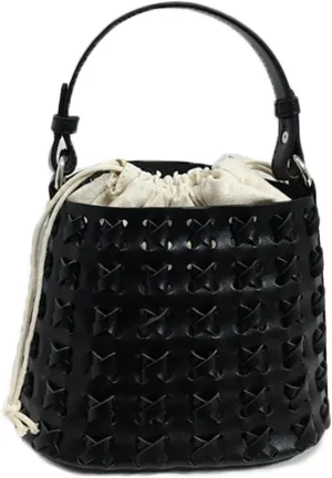Molodo Shoulder Bags for Women Vegan Leather Bucket Bag Handmade Woven Top-handle Bag Crossbody Bag Purses