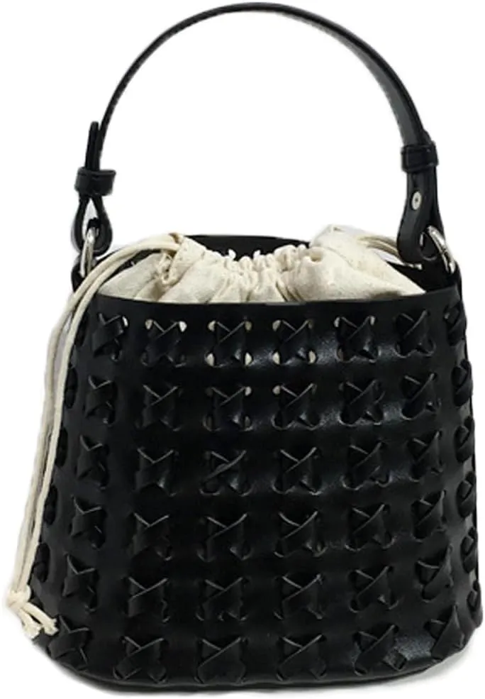Molodo Shoulder Bags for Women Vegan Leather Bucket Bag Handmade Woven Top-handle Bag Crossbody Bag Purses