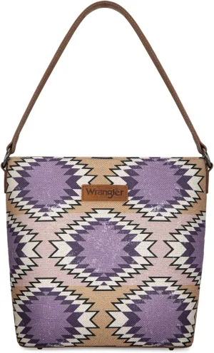 Montana West x Wrangler Hobo Bag for Women Aztec Boho Shoulder Purse with Wide Strap