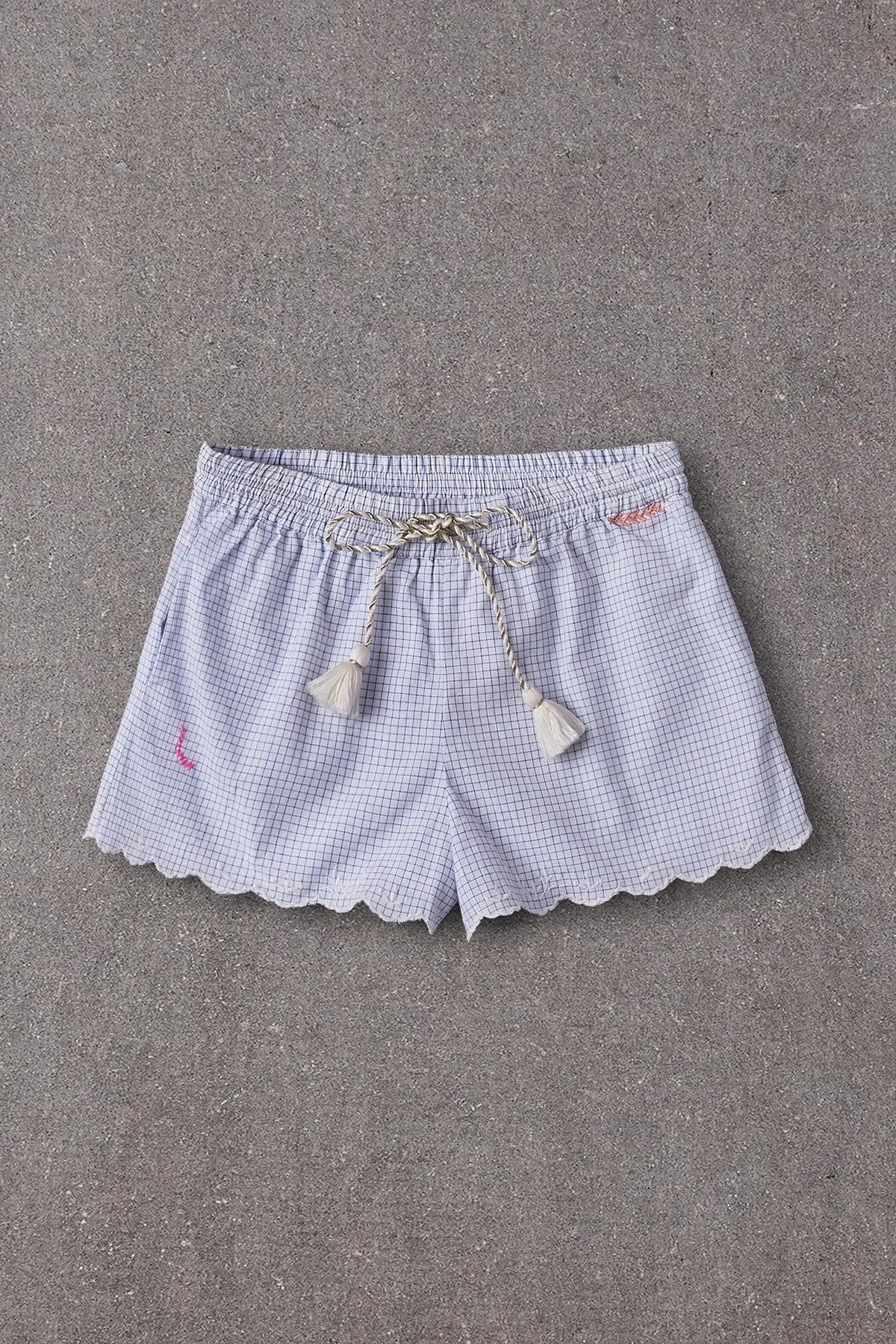 Nellystella Erin Girls Shorts - Small Blue Checks