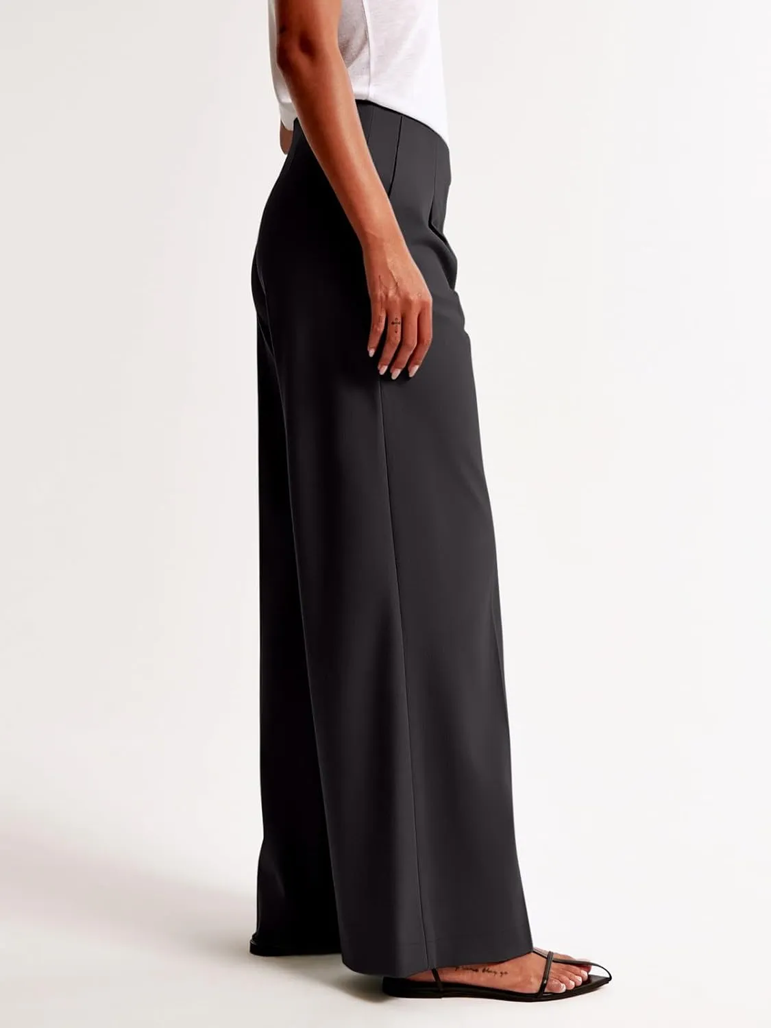 NIMIN Women's Wide Leg Dressy Pants High Waisted Business Casual Work Pants Plazzo Trousers with Pockets