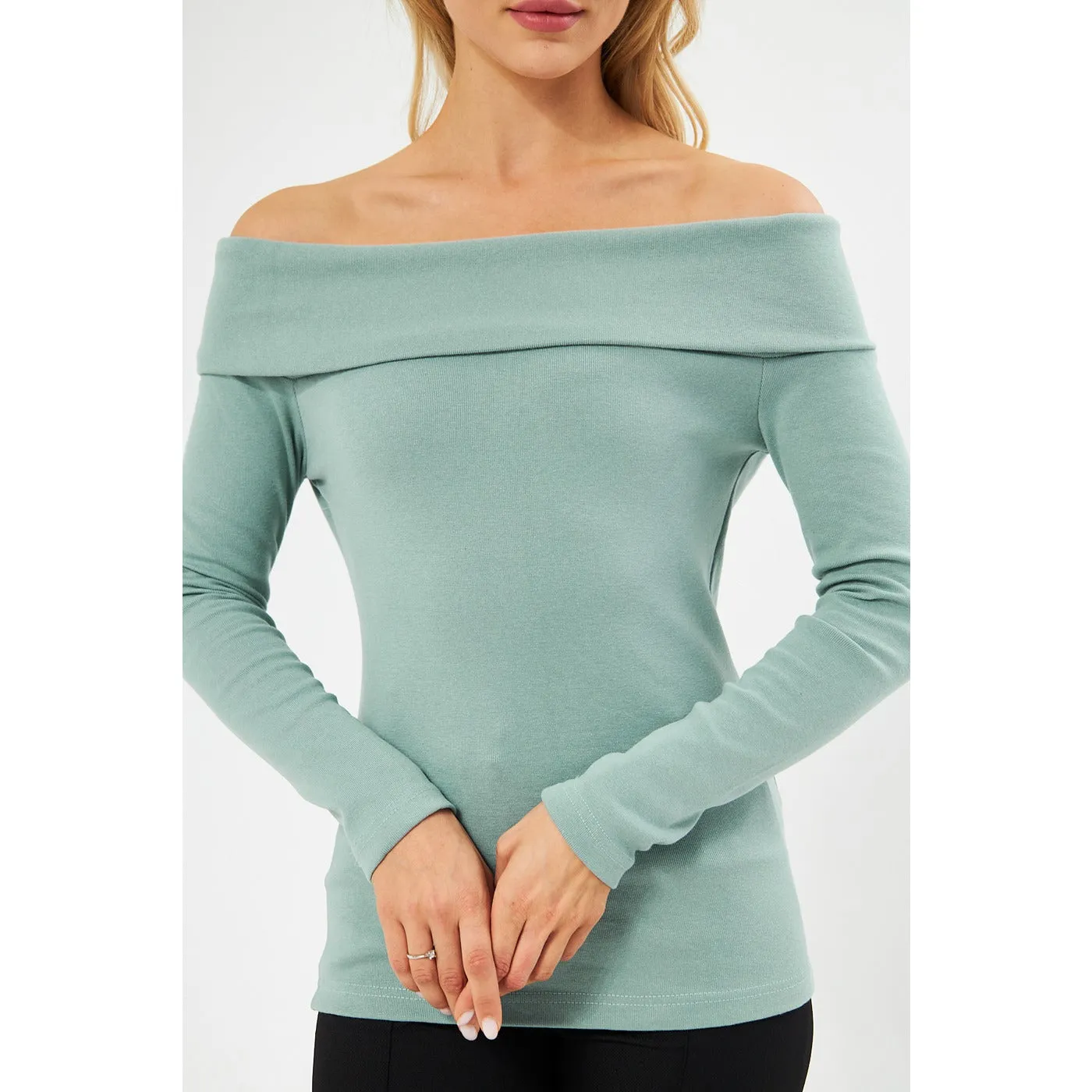 Opal Rib Off-Shoulder Top