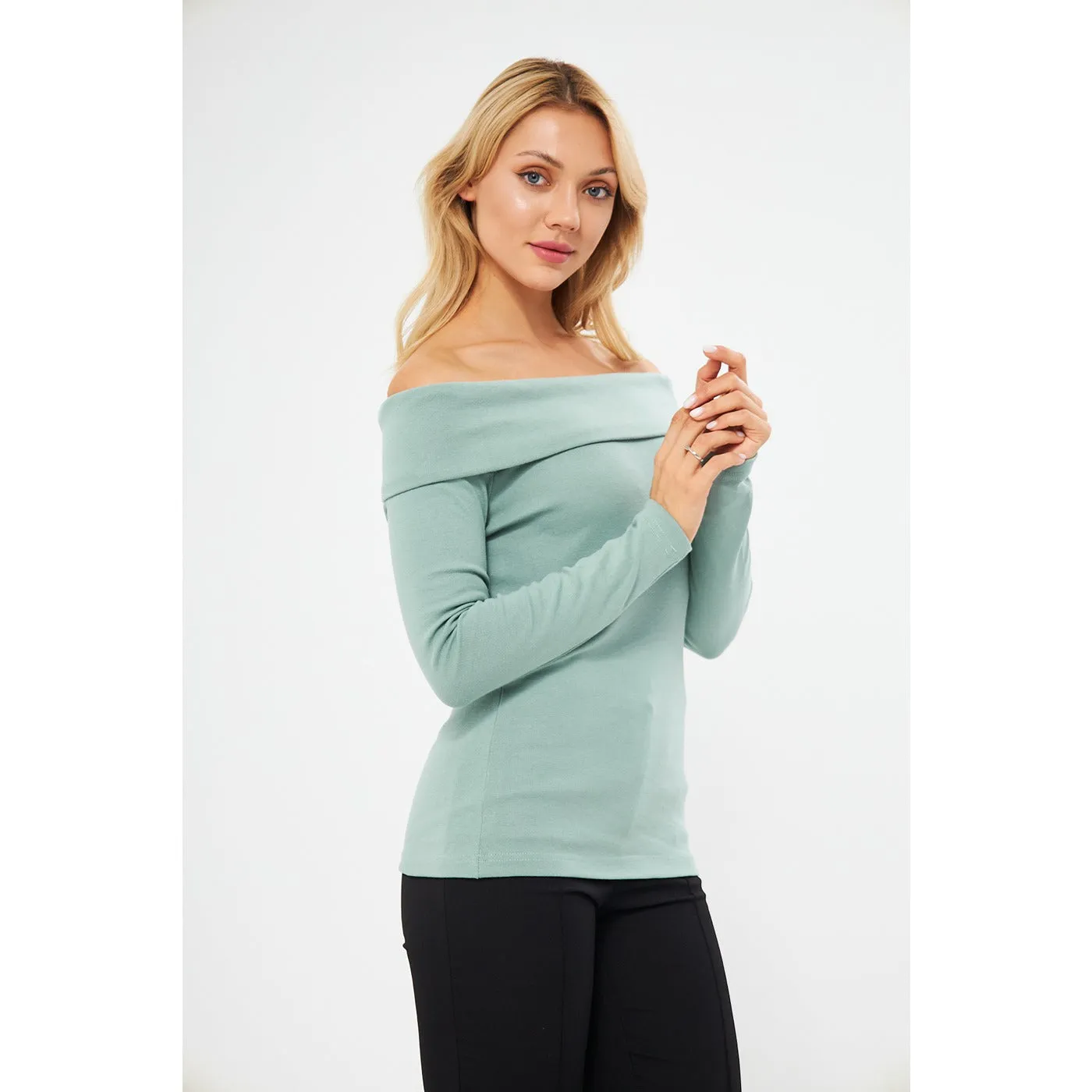 Opal Rib Off-Shoulder Top