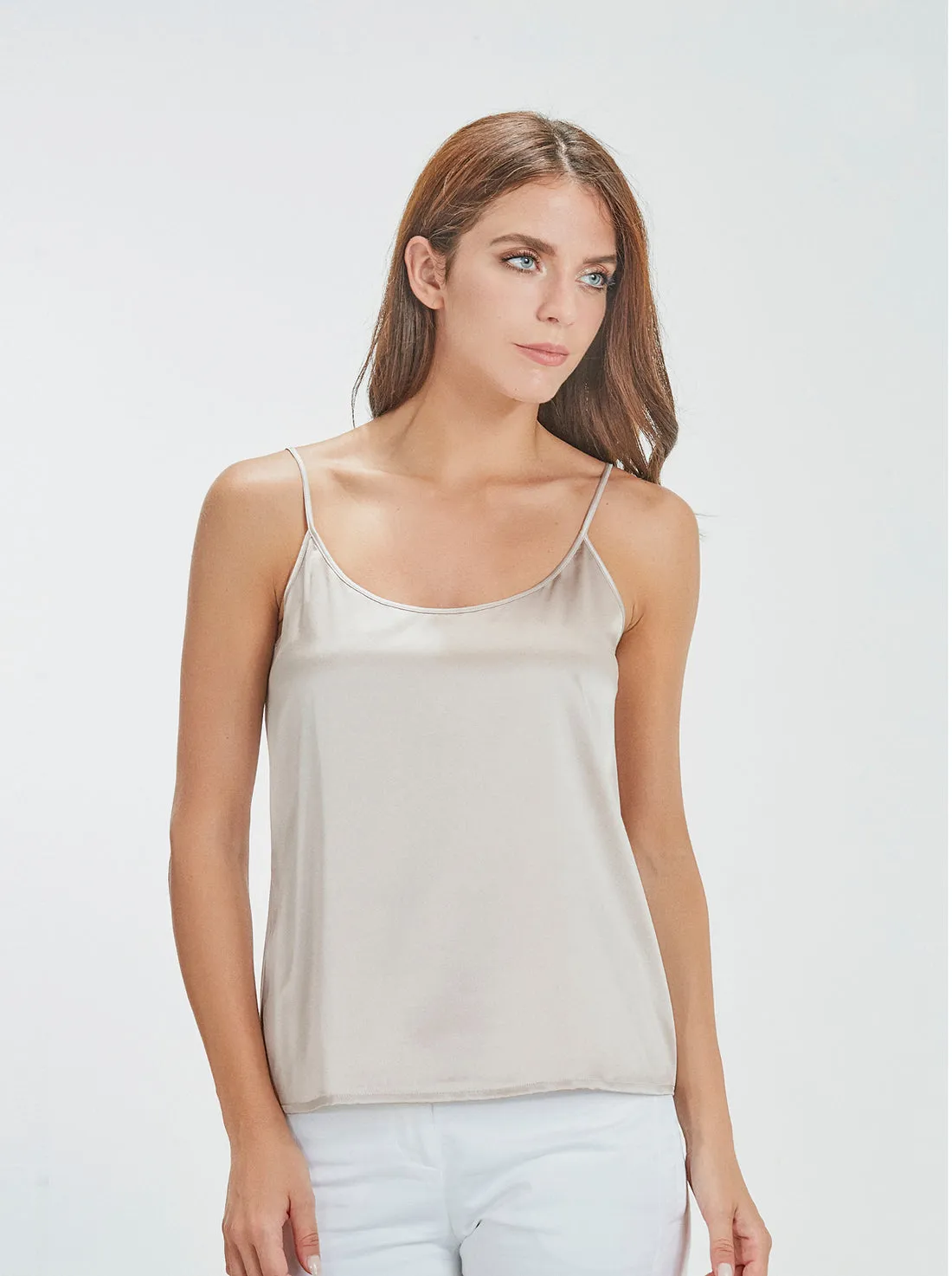 Oscalito Stretch Silk Spaghetti Top