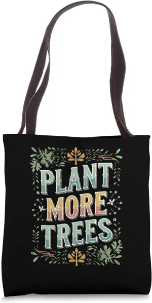 Plant More Trees Retro Sunset Design Tote Bag