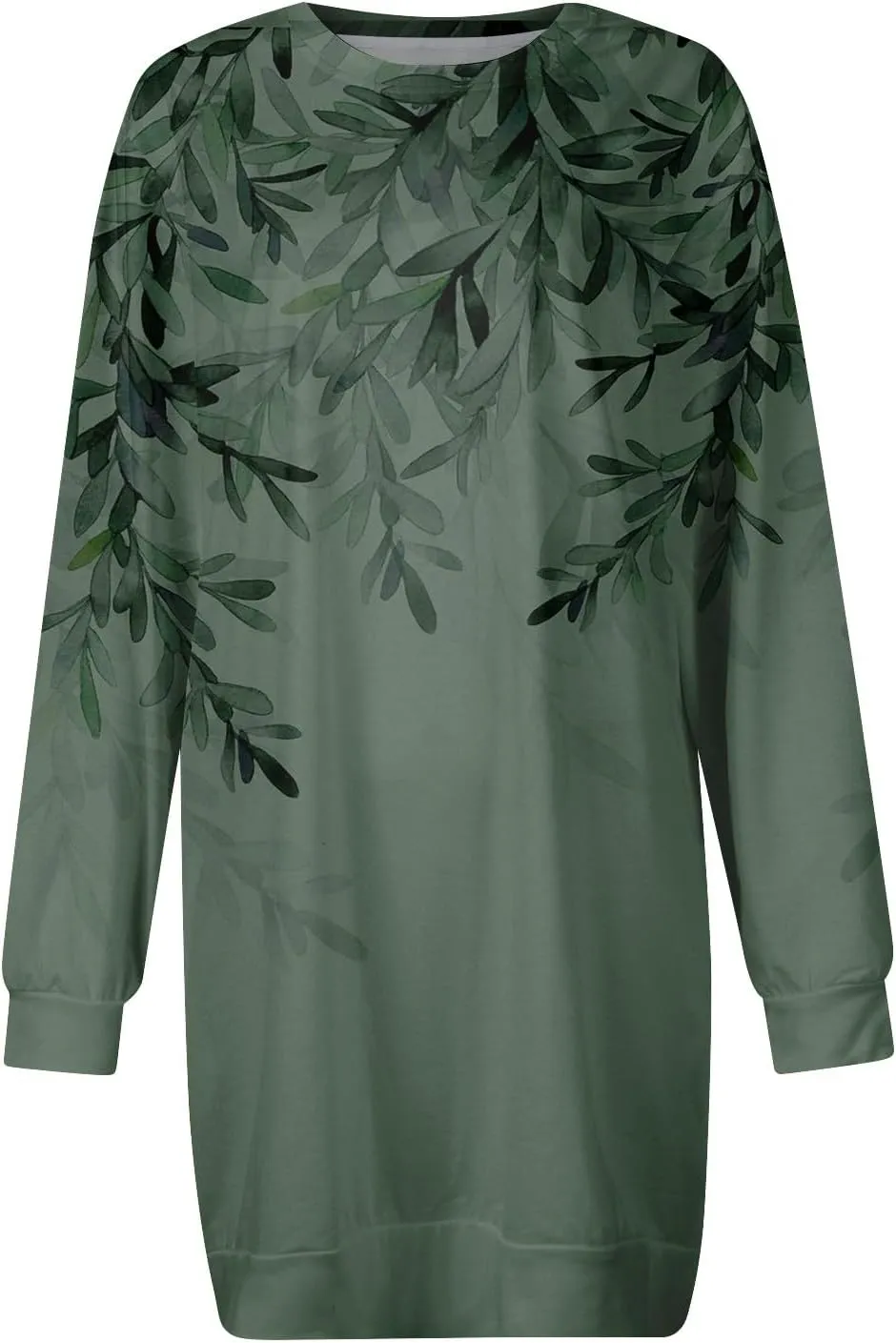 Plus Size Dresses for Curvy Women Fall 2024 Long Sleeve Crew Neck Sweatshirt Dress Floral Peint Mini Dress