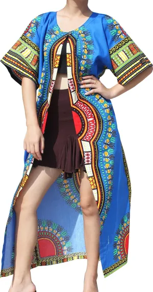 RaanPahMuang Casual Outer Cloak Part Dress Bold Dashiki Ladies Dress Flow Robe