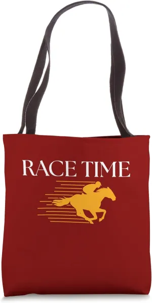 Race Time Horseback Jockey Horse Racing Fan Tote Bag