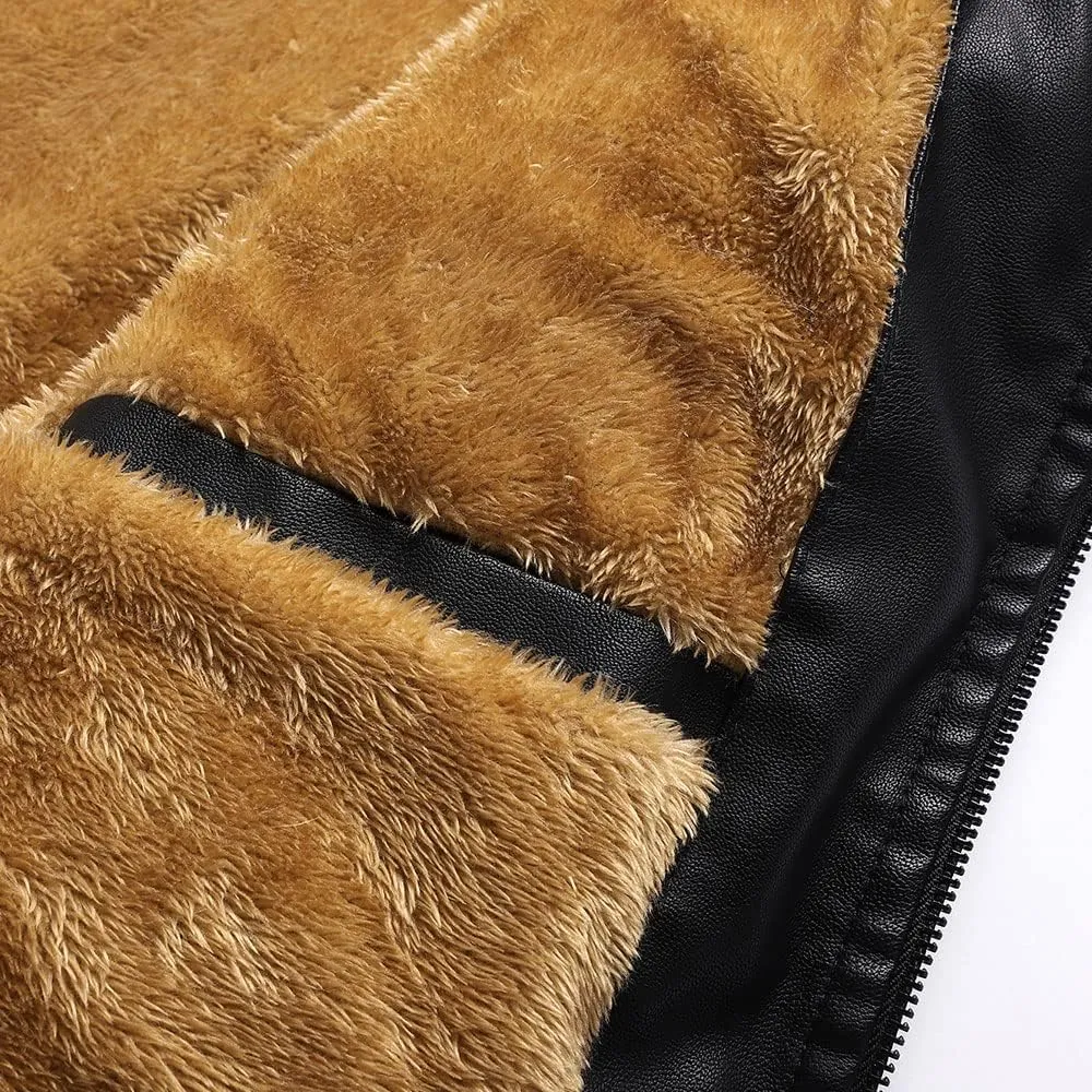 Rock & Roll, Skull Music Punk Headphone Mohawk Hair Personalized Mens PU Leather Vest Coat Custom Jacket