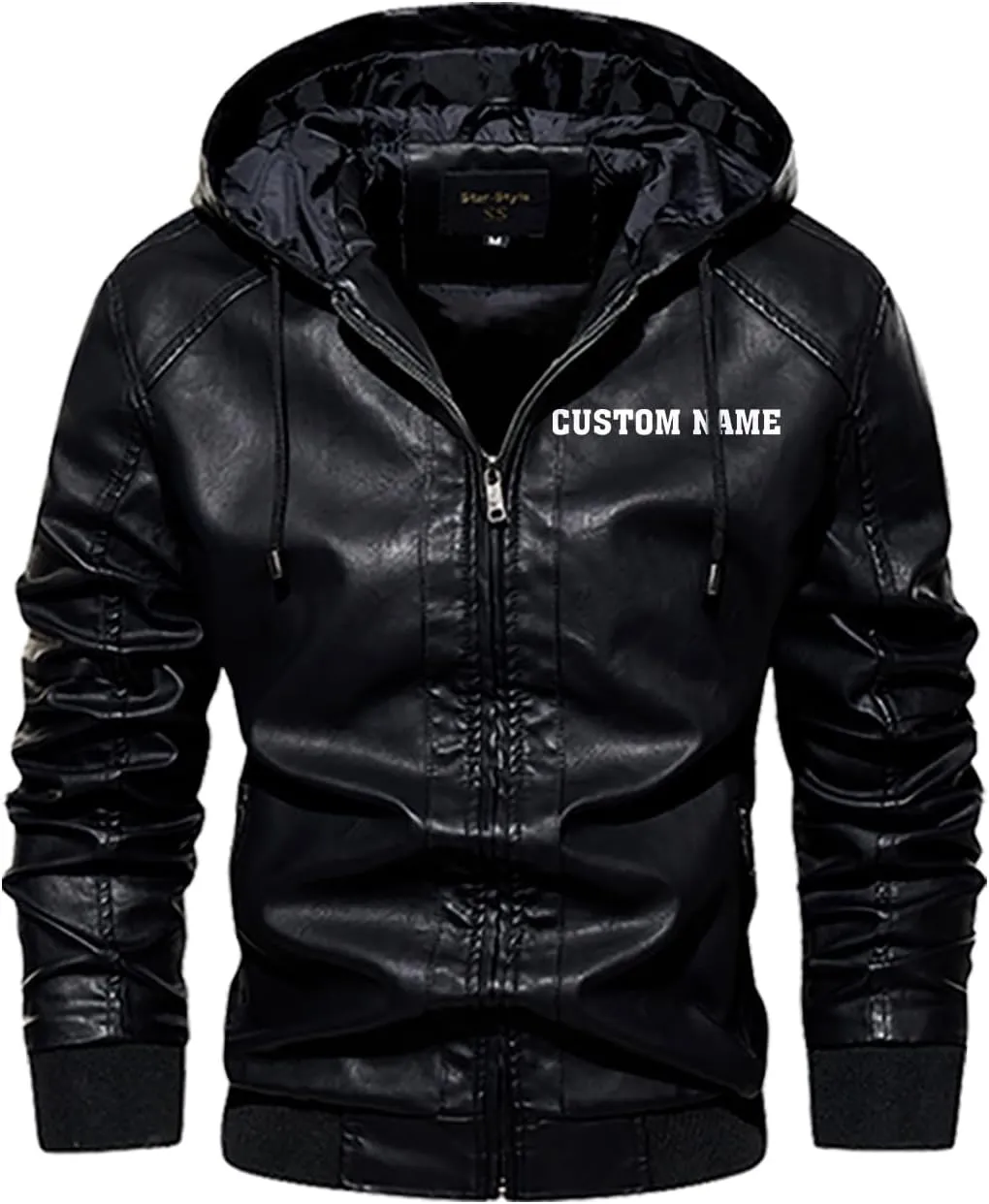Rock & Roll, Skull Music Punk Headphone Mohawk Hair Personalized Mens PU Leather Vest Coat Custom Jacket
