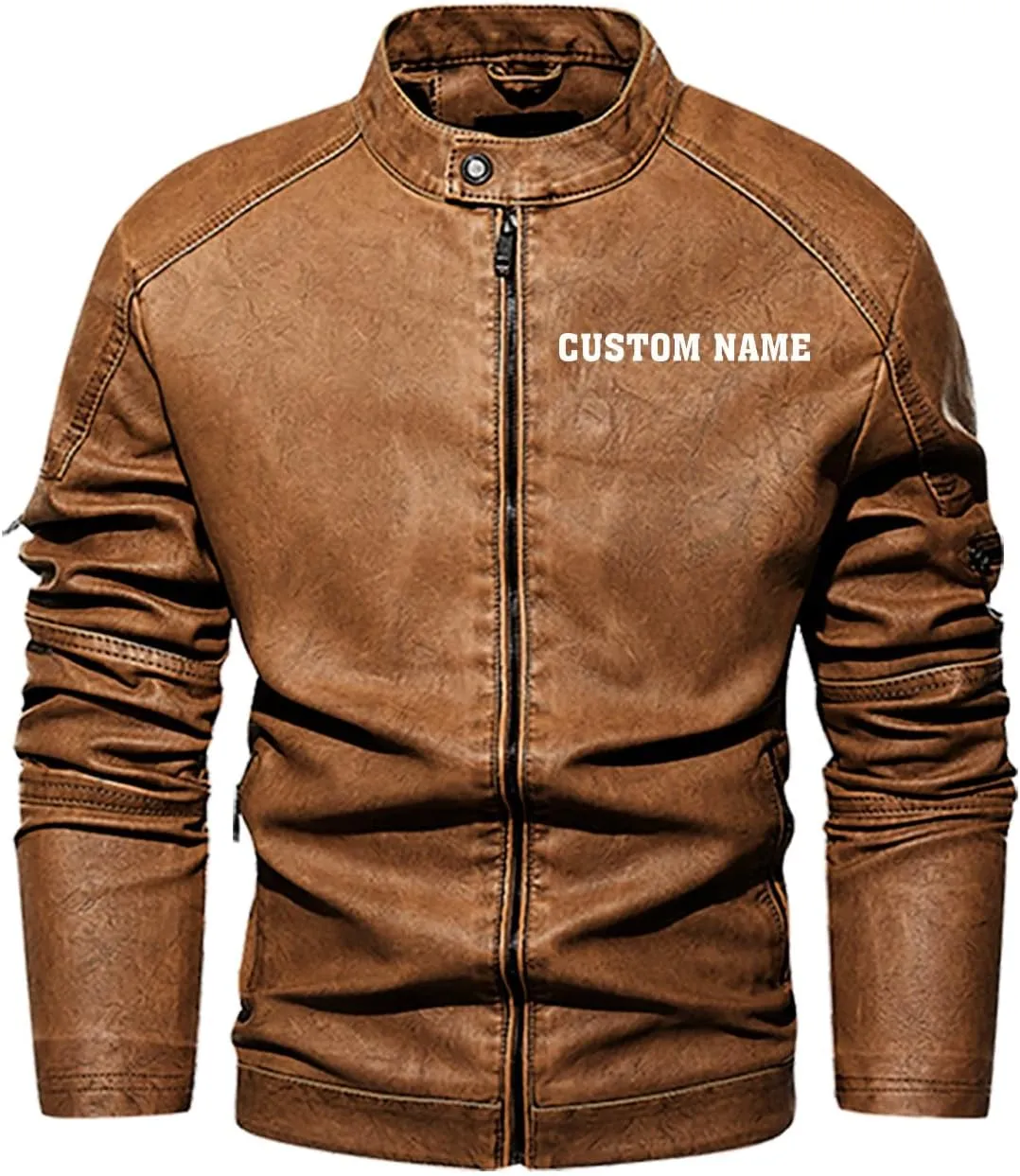 Rock & Roll, Skull Music Punk Headphone Mohawk Hair Personalized Mens PU Leather Vest Coat Custom Jacket