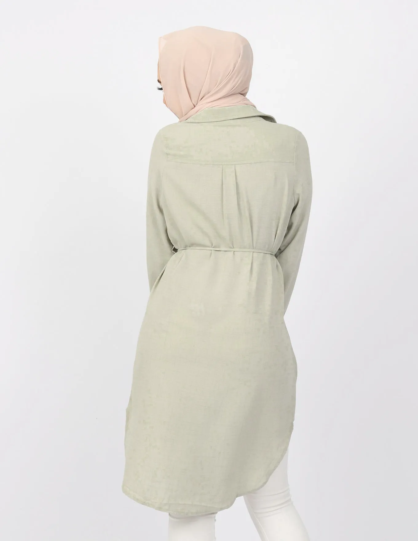 Roll Sleeve Loop Top - Light Shades