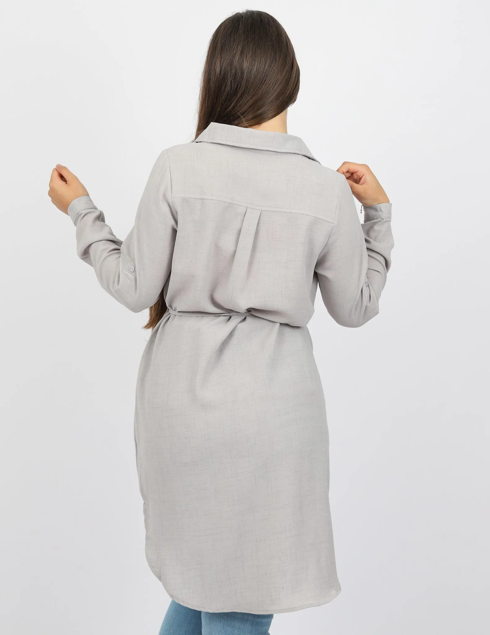 Roll Sleeve Loop Top - Light Shades