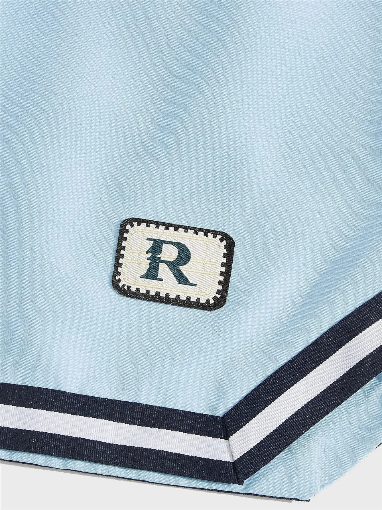 ROMWE Prep Men Letter Striped Drawstring Waist Shorts, School
