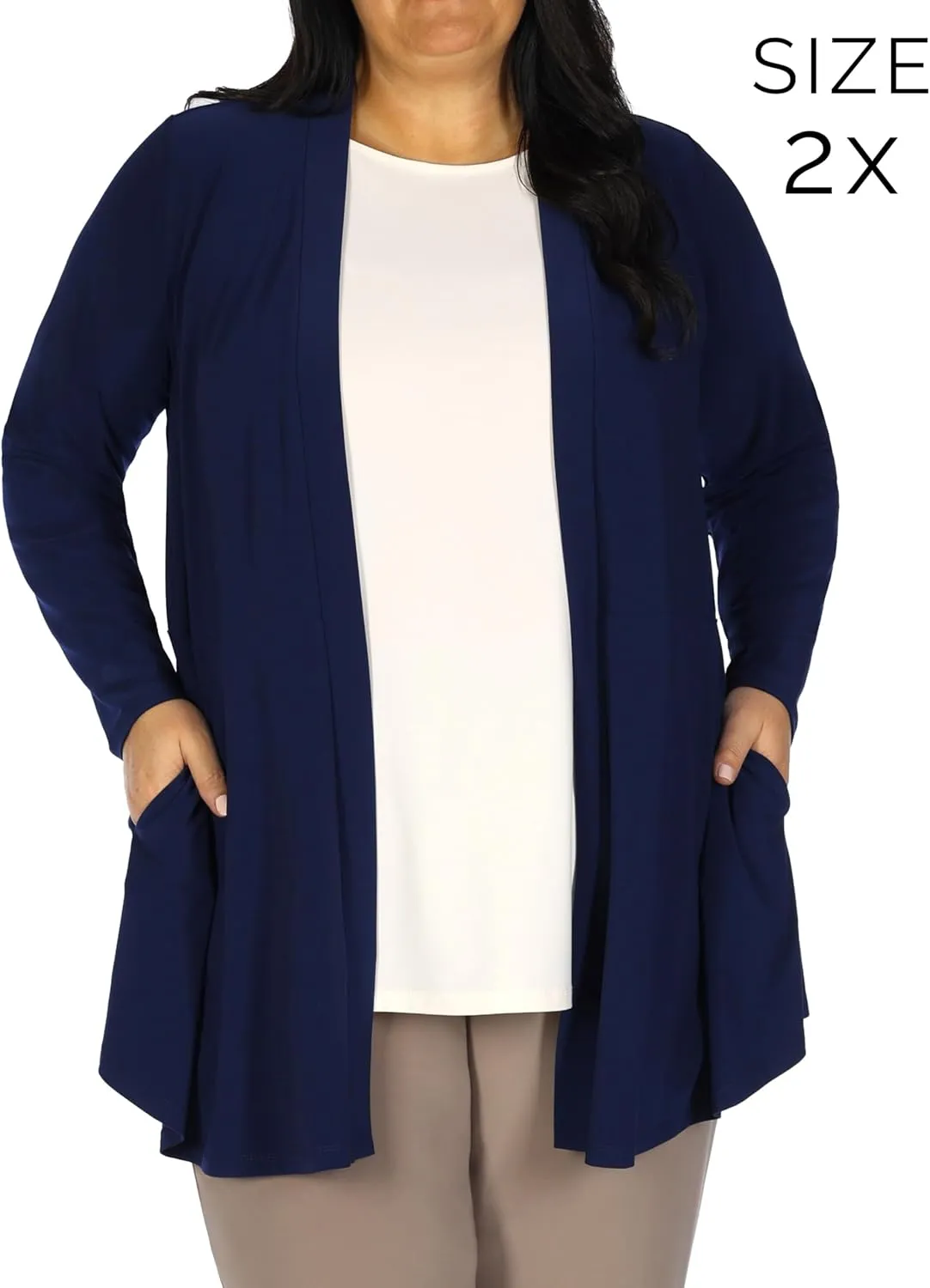 Selousua Women's Long Sleeve Peplum Cardigan - Comfortable & Easy Care Knit Cardigan with Pockets for Women