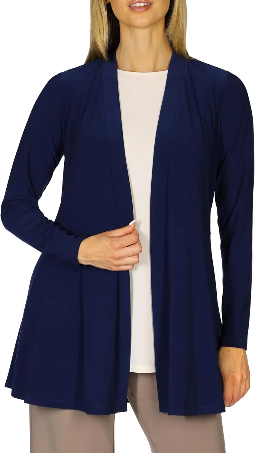 Selousua Women's Long Sleeve Peplum Cardigan - Comfortable & Easy Care Knit Cardigan with Pockets for Women