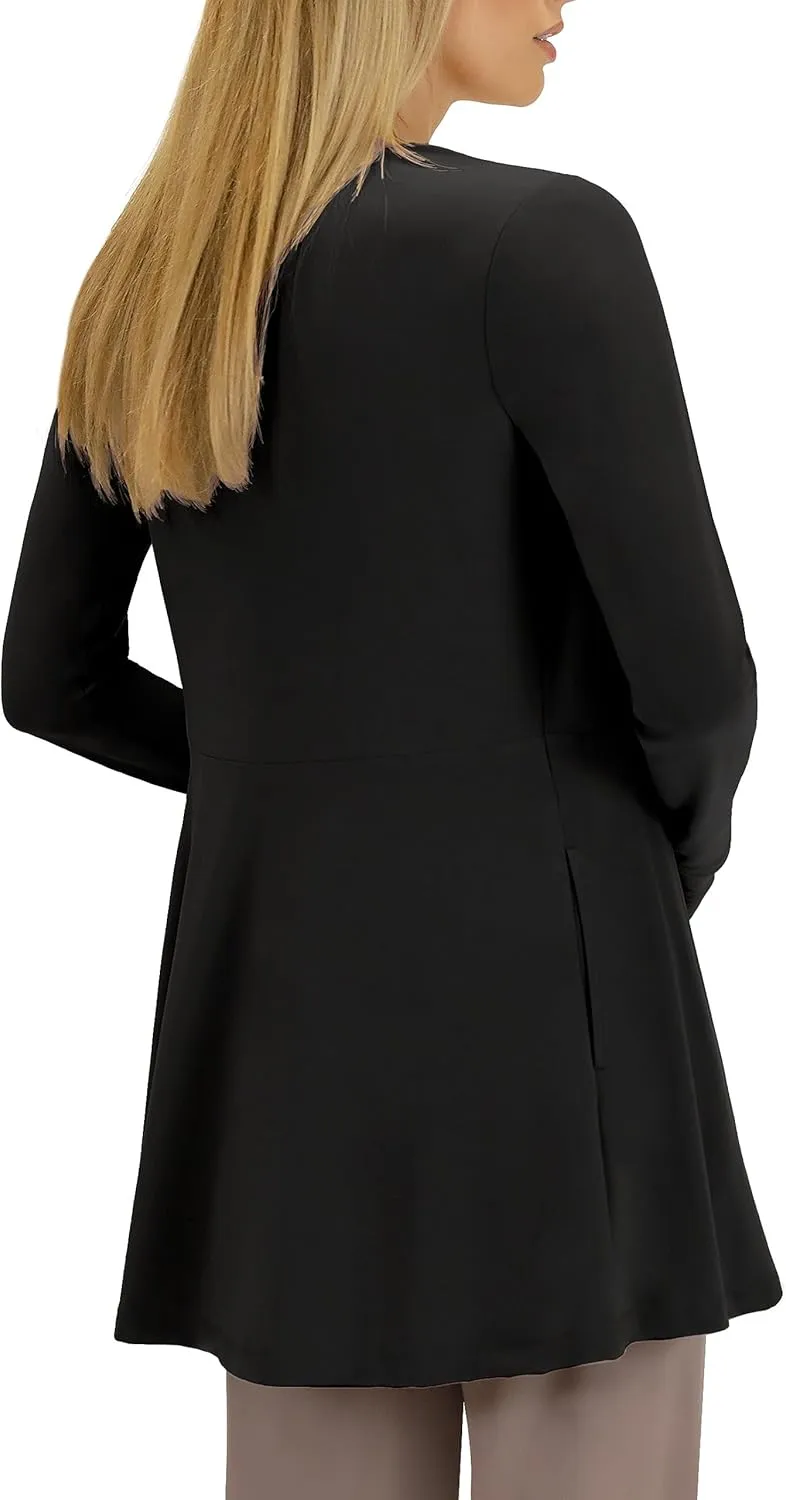 Selousua Women's Long Sleeve Peplum Cardigan - Comfortable & Easy Care Knit Cardigan with Pockets for Women