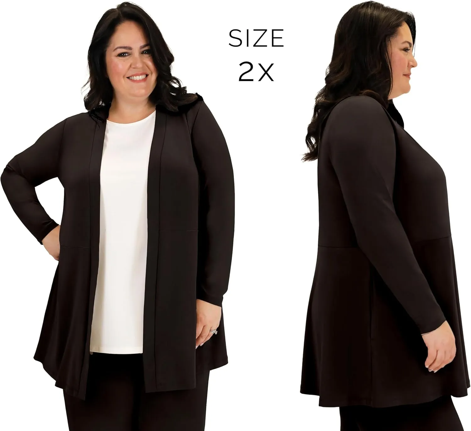 Selousua Women's Long Sleeve Peplum Cardigan - Comfortable & Easy Care Knit Cardigan with Pockets for Women