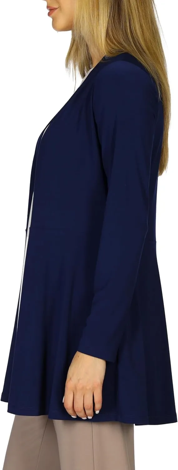 Selousua Women's Long Sleeve Peplum Cardigan - Comfortable & Easy Care Knit Cardigan with Pockets for Women