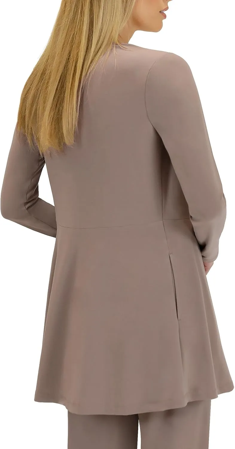 Selousua Women's Long Sleeve Peplum Cardigan - Comfortable & Easy Care Knit Cardigan with Pockets for Women
