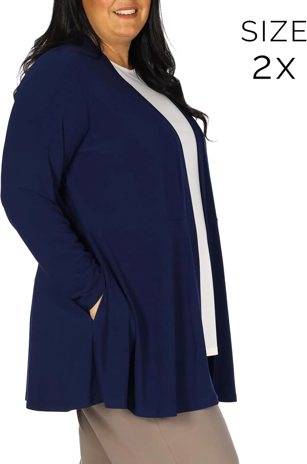 Selousua Women's Long Sleeve Peplum Cardigan - Comfortable & Easy Care Knit Cardigan with Pockets for Women