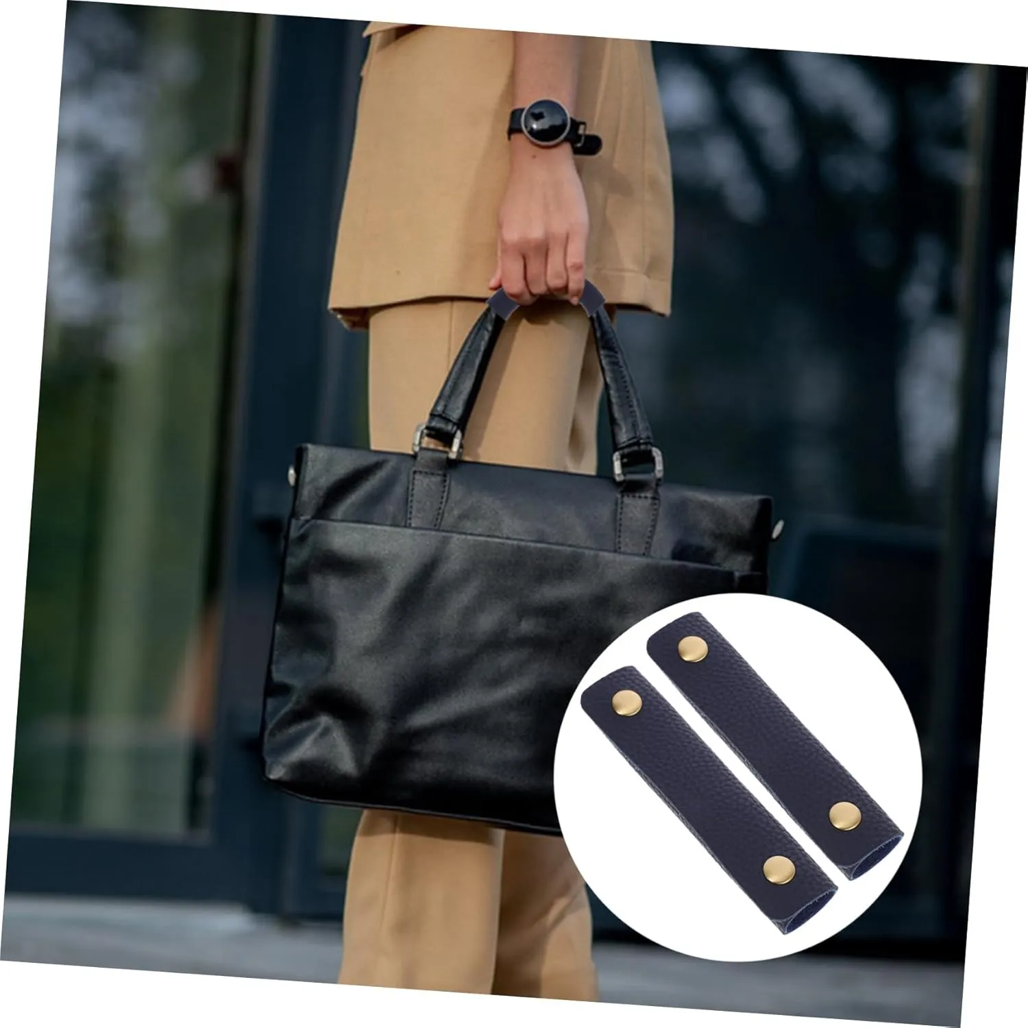 Sets Suitcase Belts Luggage Strap Bag Handle Wraps Pu Leather Covers for Suitcase Handle Accessory for Handbags Comfortable Hand Protector for Shopping and Banquets Pcs