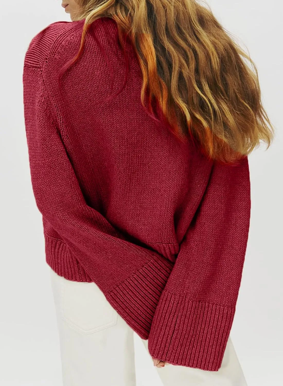 Sidefeel Women's Cardigan Sweaters Open Front Long Sleeve Button Knit Oversized Cropped 2024 Fall Sweater