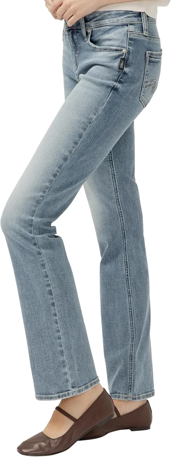 Silver Jeans Co. Women's Elyse Mid Rise Comfort Fit Slim Bootcut Jeans