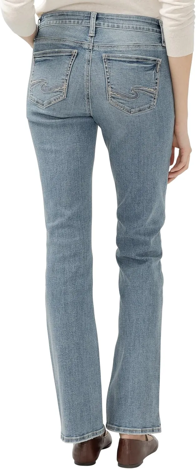 Silver Jeans Co. Women's Elyse Mid Rise Comfort Fit Slim Bootcut Jeans