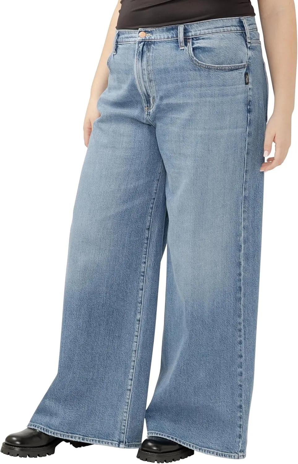 Silver Jeans Co. Women's Plus Size Highly Desirable High Rise Ultra Wide Leg Jeans